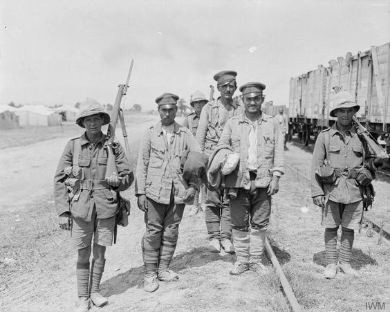 World War 1, 1916; British troops at Salonika pose with Bulgarian prisoners
