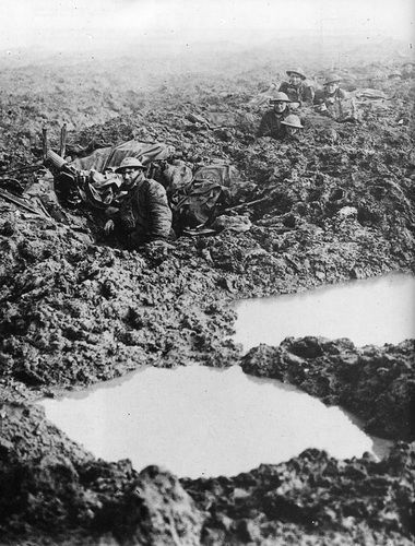 World War 1 Water-logged landscape in Belgium