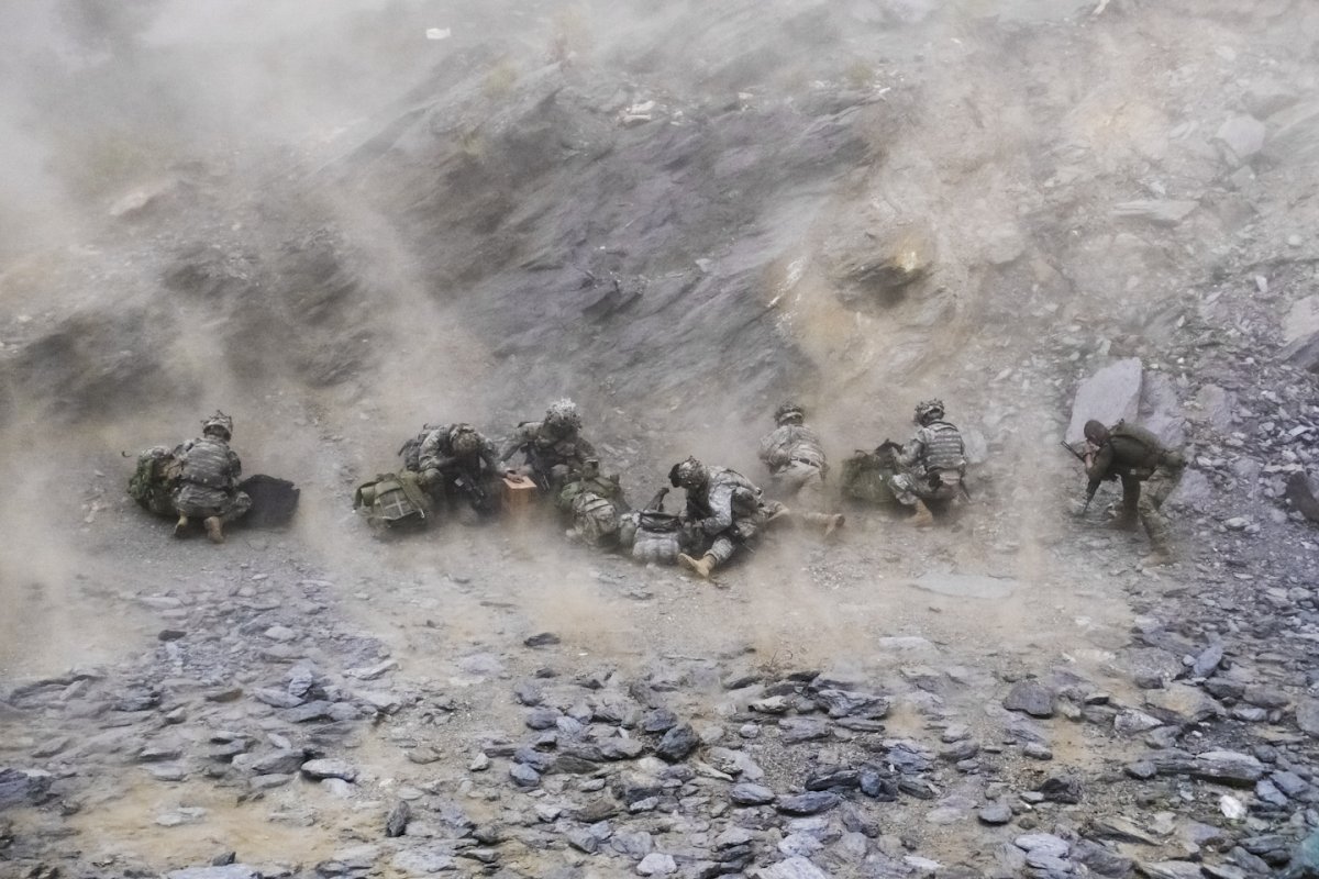 Afghanistan War a Blackhawk helicopter lands at a small American outpost in eastern Afghanistan.