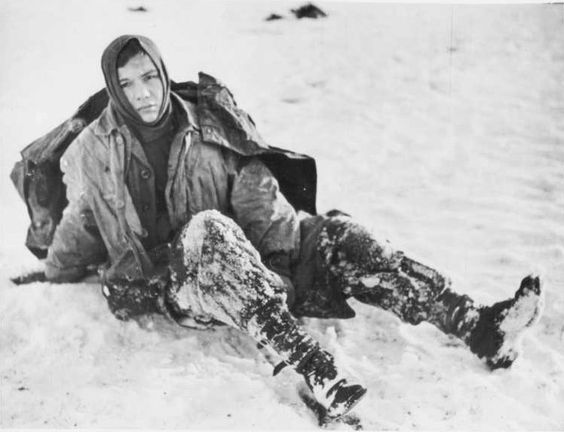 World War 2 German Paratrooper Surrendering, Bastogne