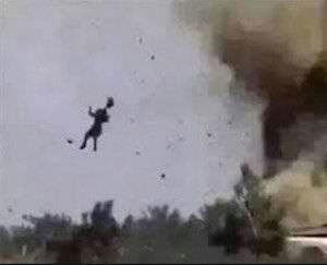 Isis terrorist blown up in the air