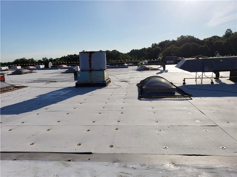 Thermoplastic single ply Overlay roof system.