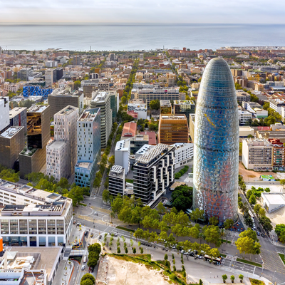 Torre Agbar is an iconic skyscraper located in Barcelona