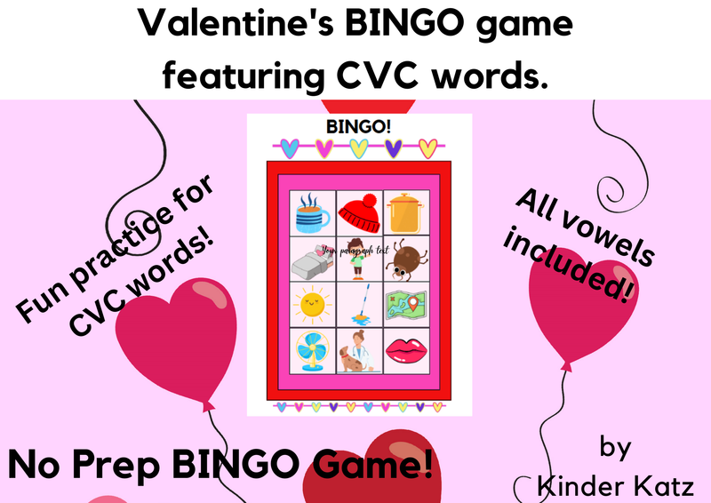 Valentine's CVC Bingo Game