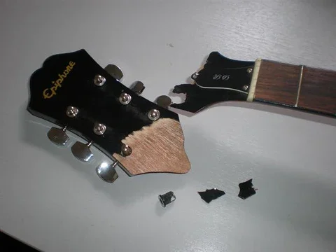 Snapped headstock before