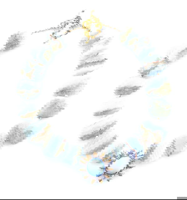 Chalcedony stones with vintage brooch