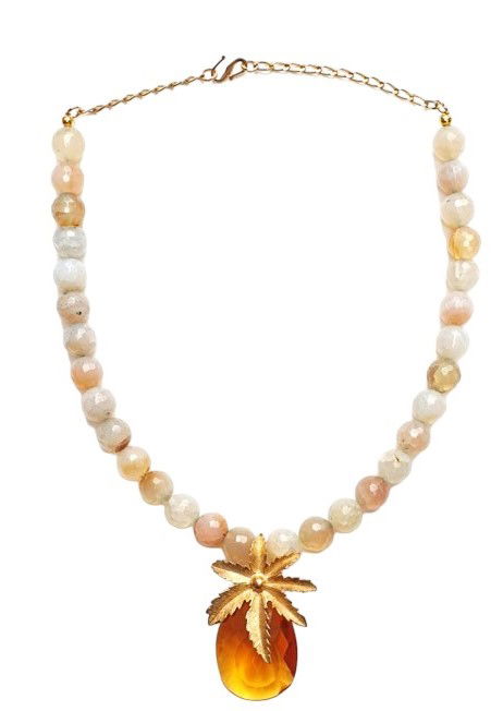 Agate with Sarah Coventry vintage brooch