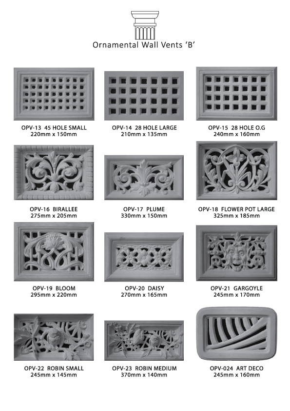 Ornamental Wall Vents