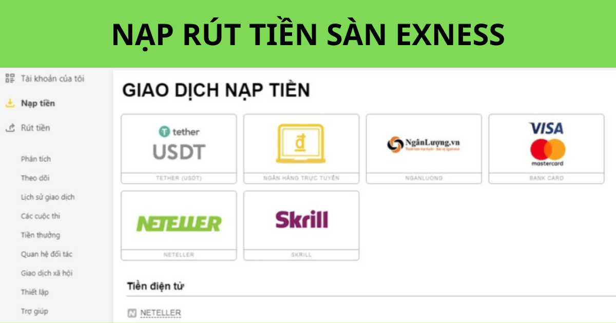 Hướng dẫn nạp rút tiền Exness đơn giản, nhanh chóng