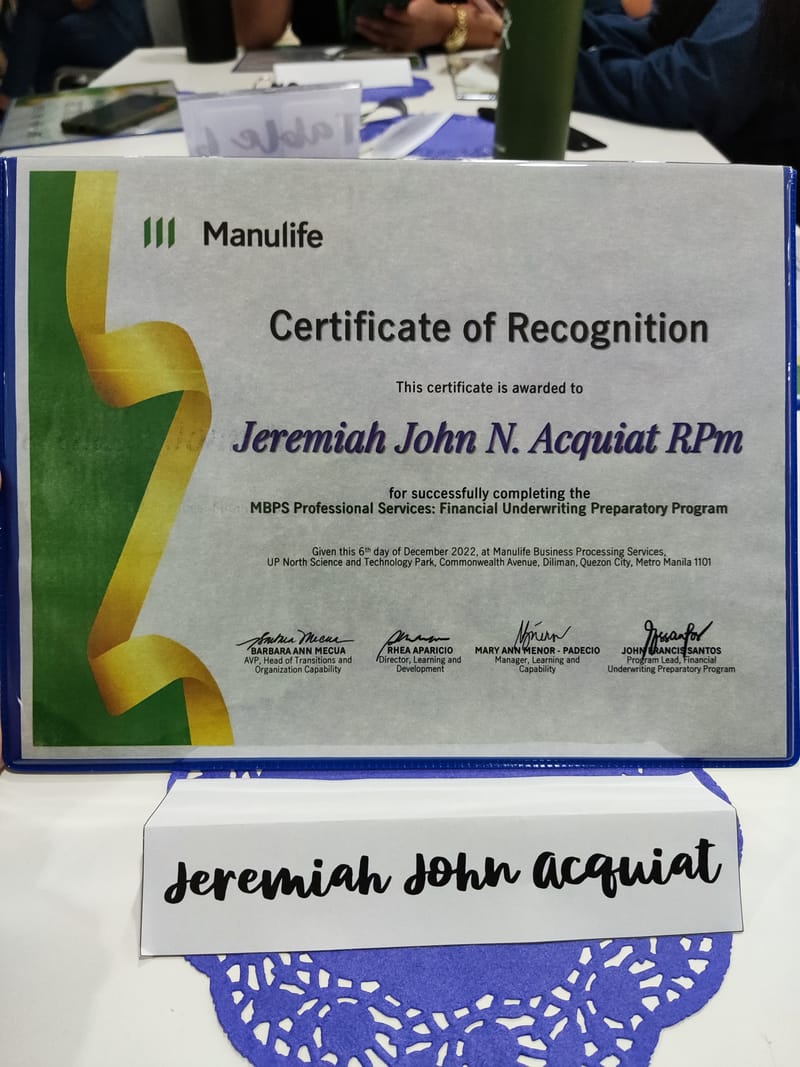 Other Obtained Major Certificates