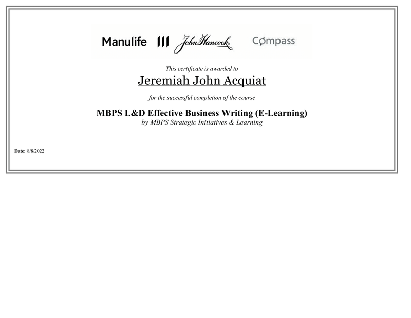 Other Obtained Major Certificates