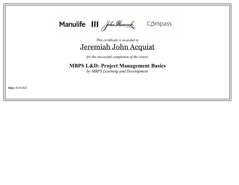 Other Obtained Major Certificates