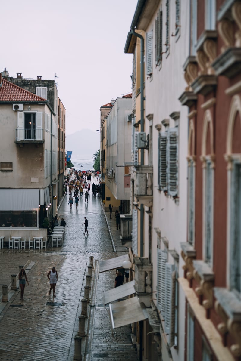 Early September in the bustling town of Zadar