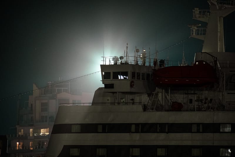 When light falls the last ships depart and the port transforms...