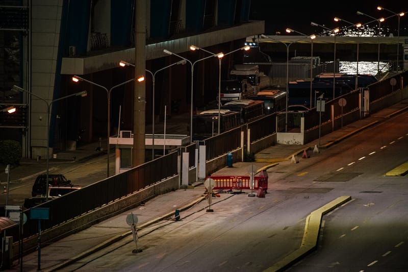 When light falls the last ships depart and the port transforms...