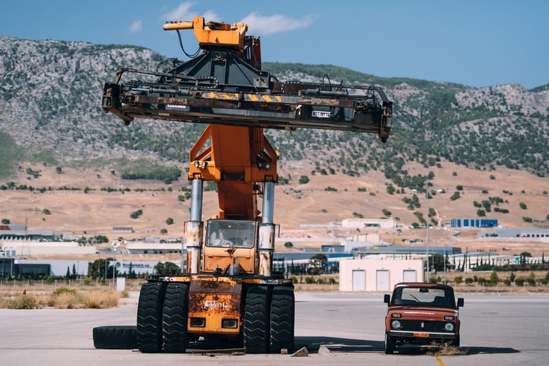 A train ride from Thriassion train center to the Perama container port