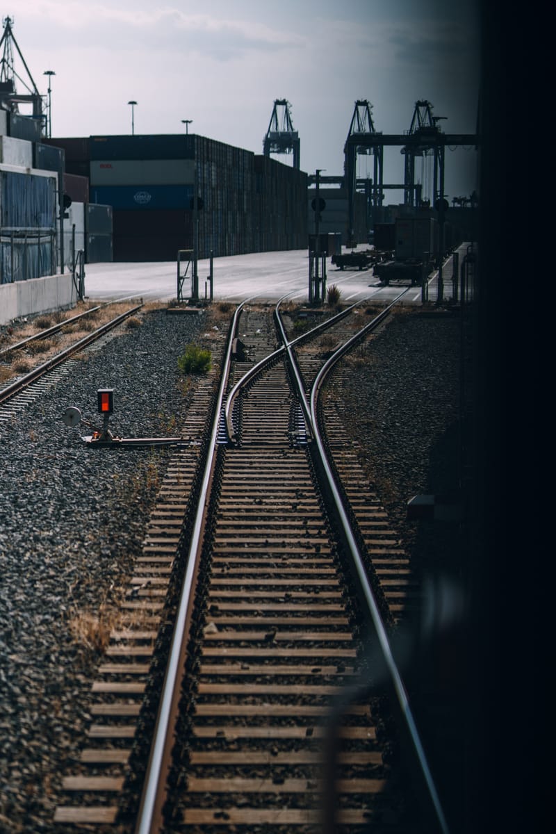 A train ride from Thriassion train center to the Perama container port