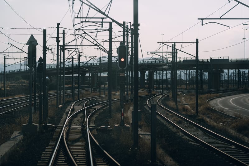 A train ride from Thriassion train center to the Perama container port