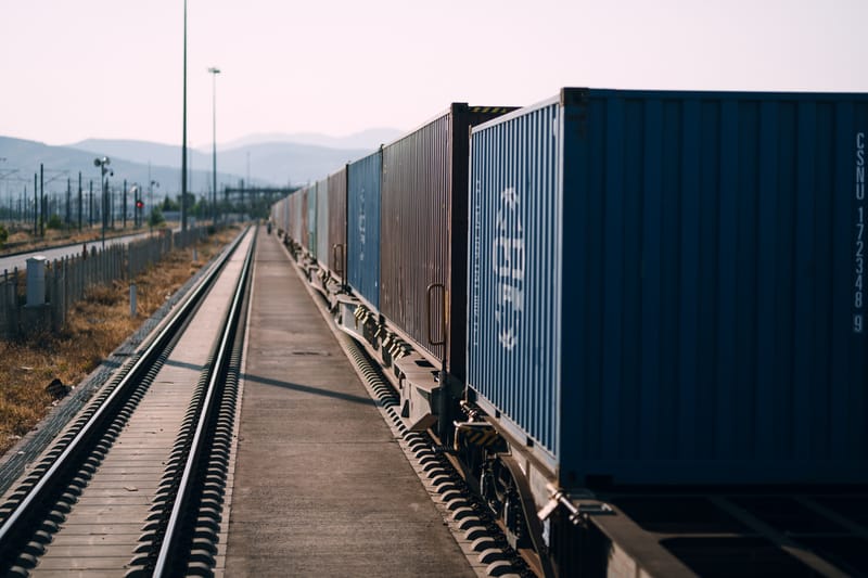 A train ride from Thriassion train center to the Perama container port