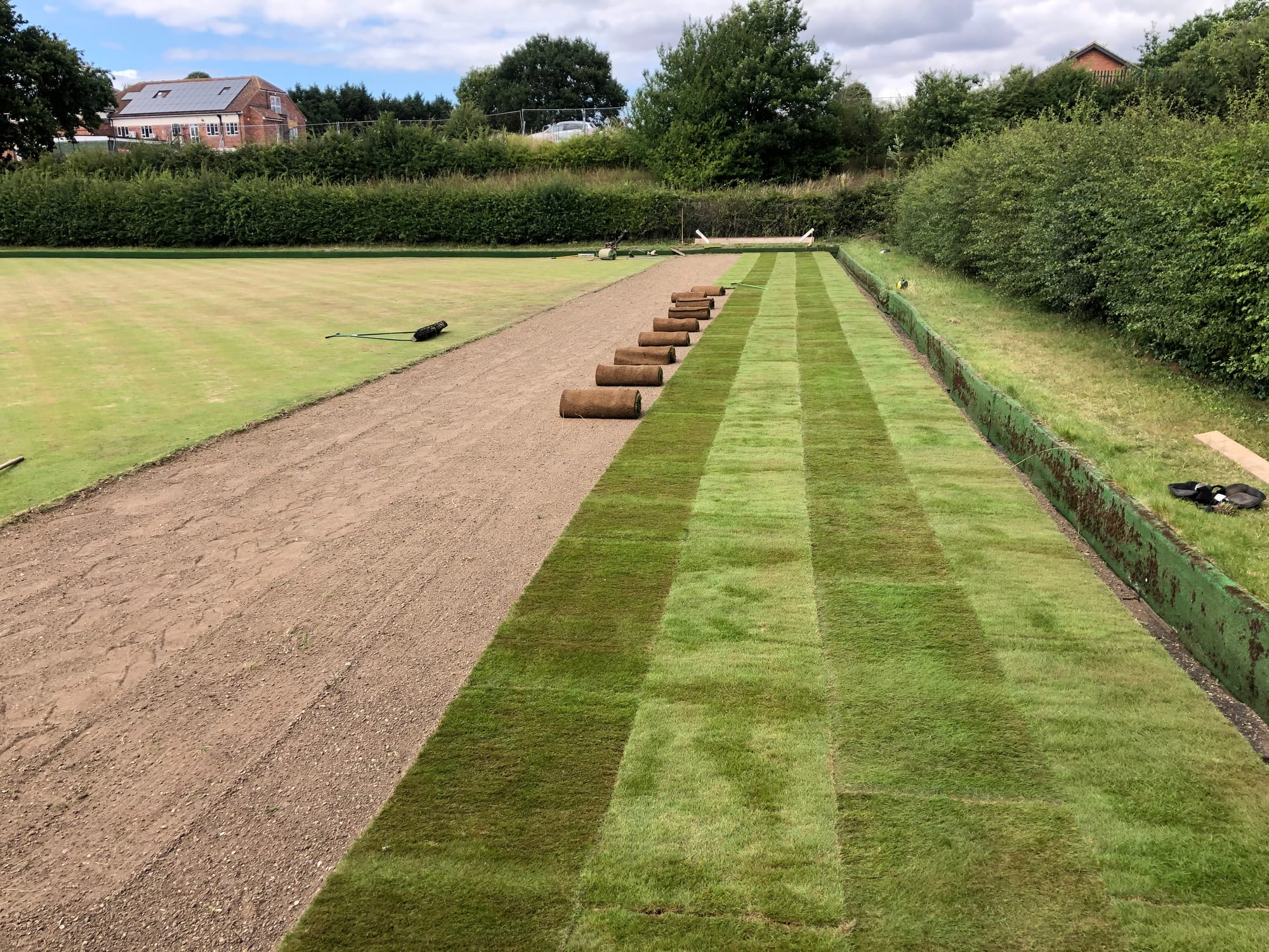 Green Repair to sunken strip & edge (Essex)