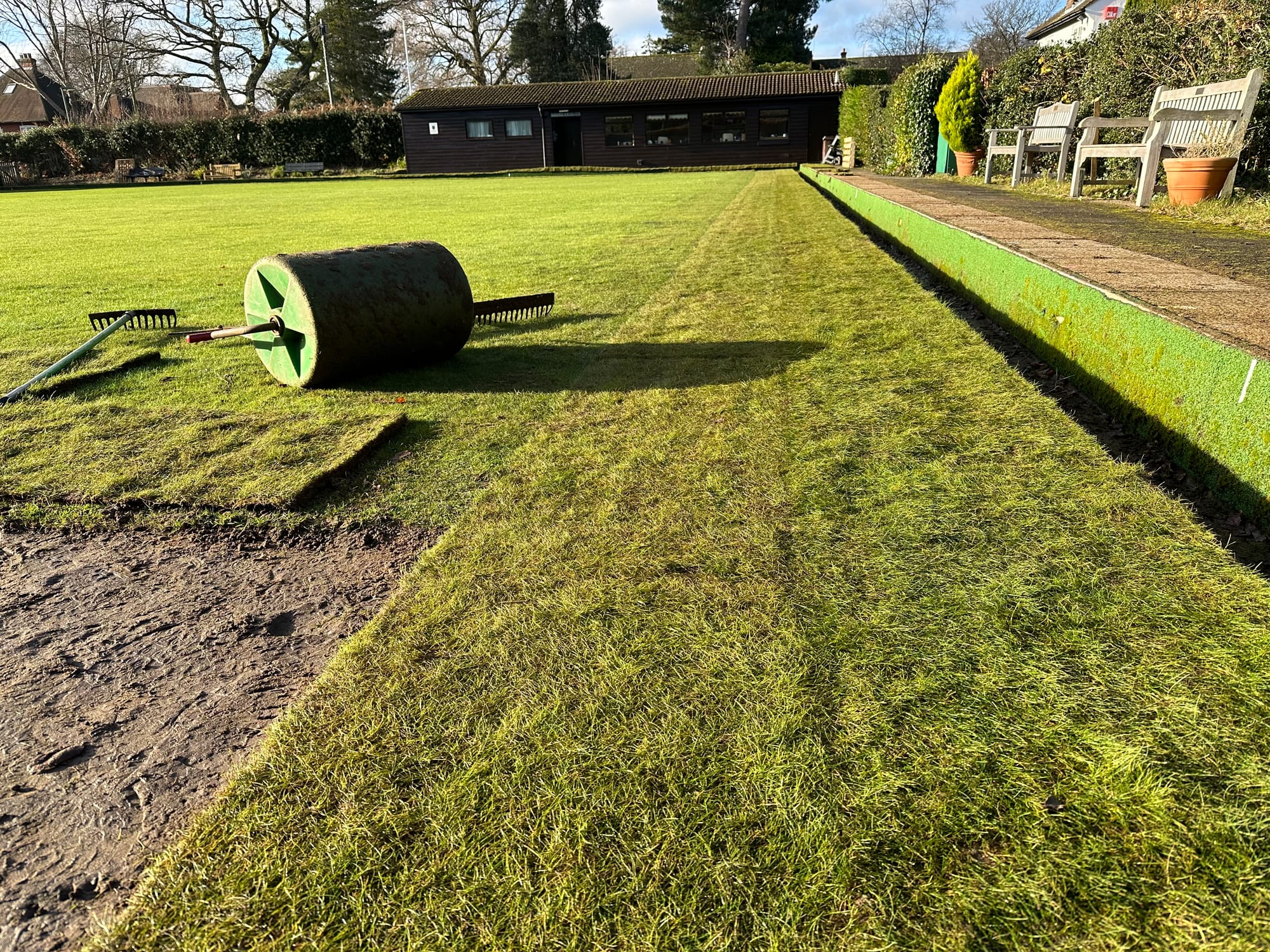 Bowls Green Edge Reinforcement, Installation & Levelling (Surrey)