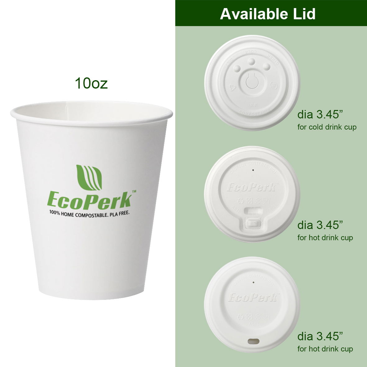 Hot Cups (plastic free, aqueous lining)