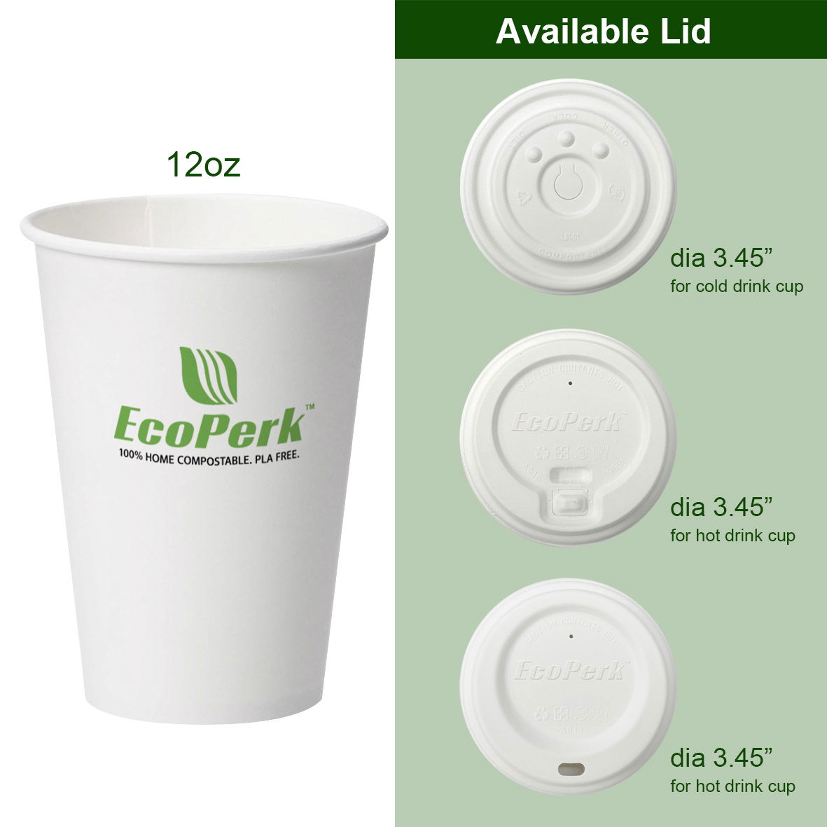 Hot Cups (plastic free, aqueous lining)