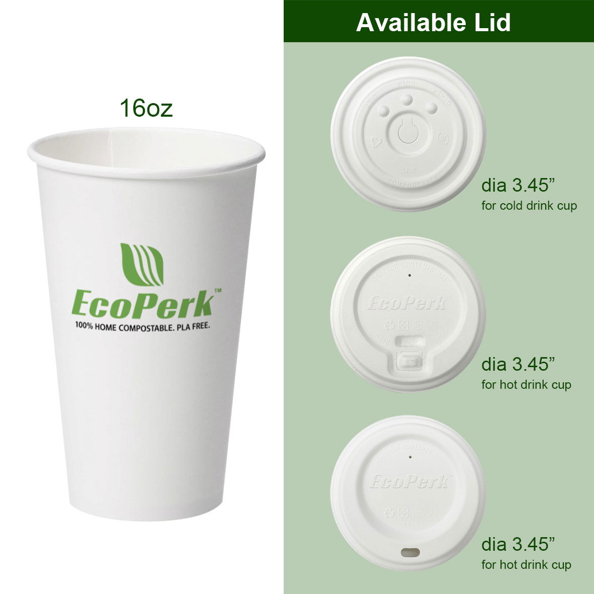 Hot Cups (plastic free, aqueous lining)