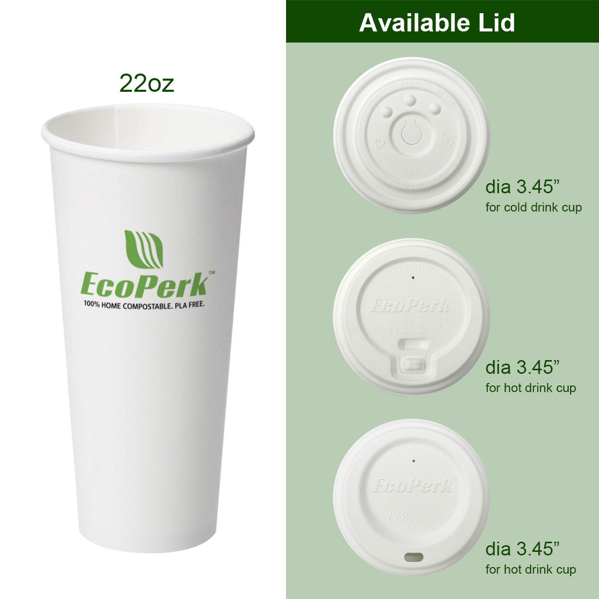 Hot Cups (plastic free, aqueous lining)