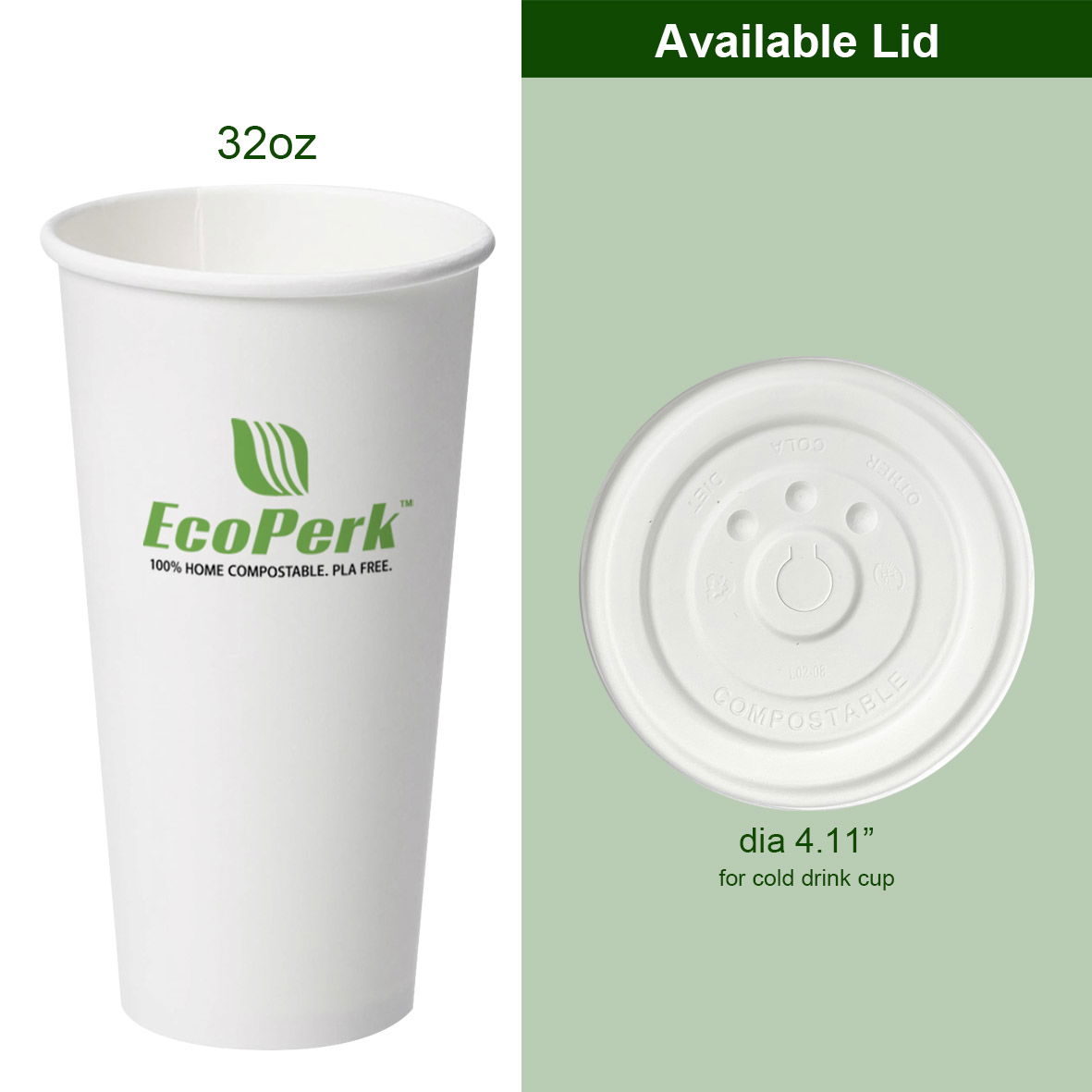 Hot Cups (plastic free, aqueous lining)