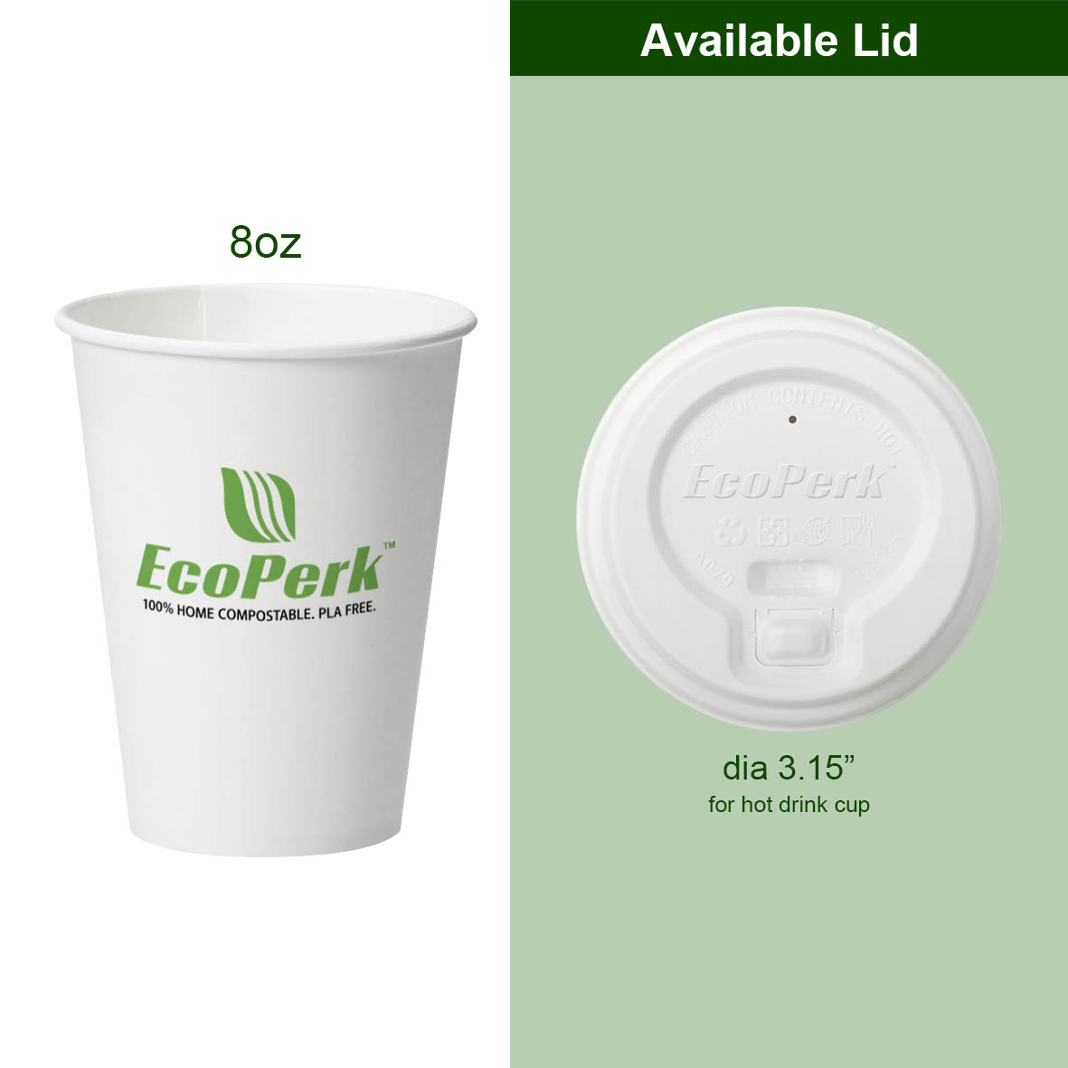 Hot Cups (plastic free, aqueous lining)