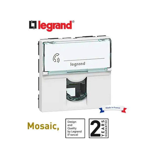 Jack RJ45 Categoria 6 Mosaic Legrand - Bianco, Senza Attrezzi