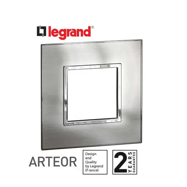 LEGRAND 575216 Plate Arteor, 2 Modules, Stainless Steel
