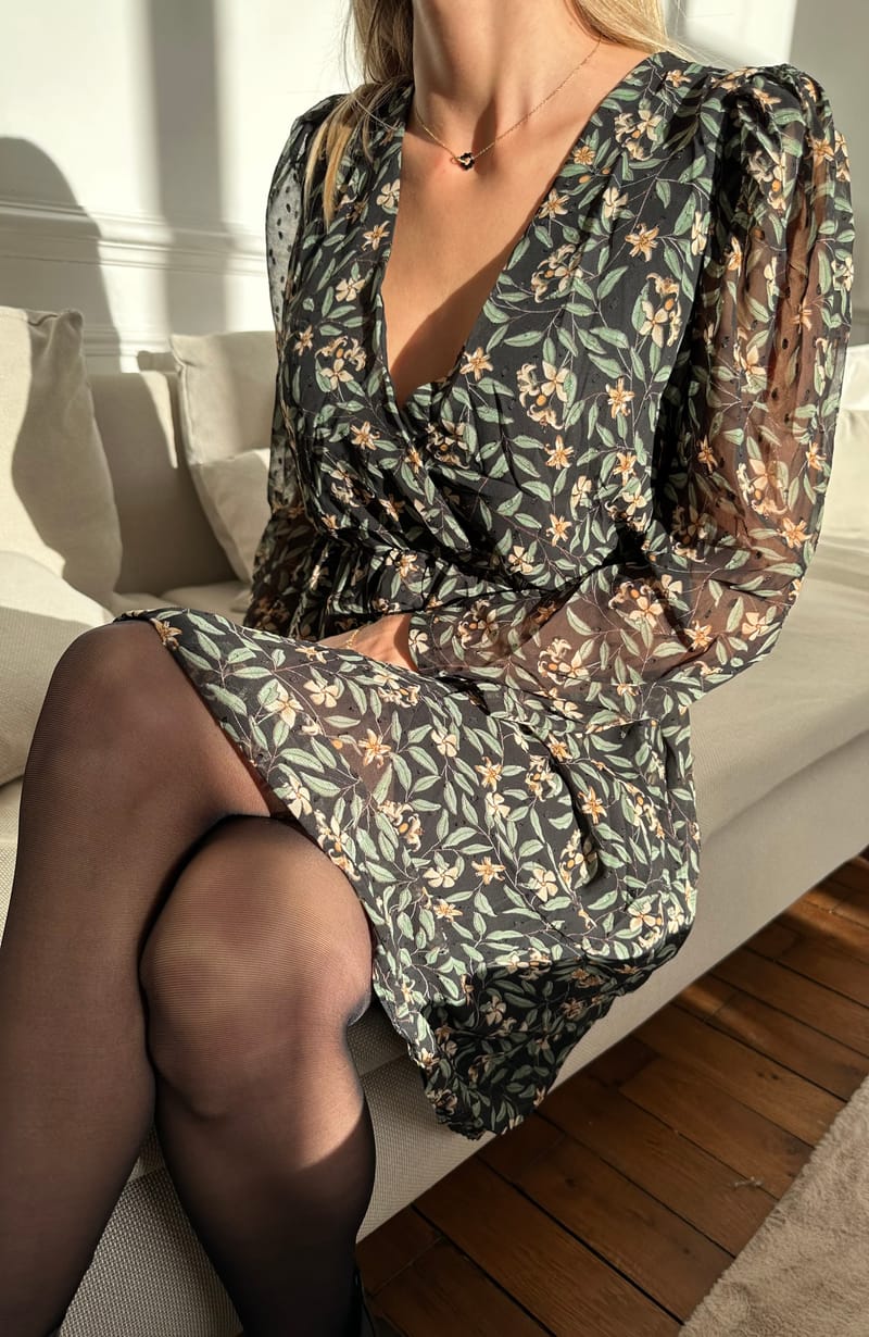 Robe Midi Fat Face Fleurie Jaune – Col V, Ceinturée, 100% Coton, Défaut (neuf)