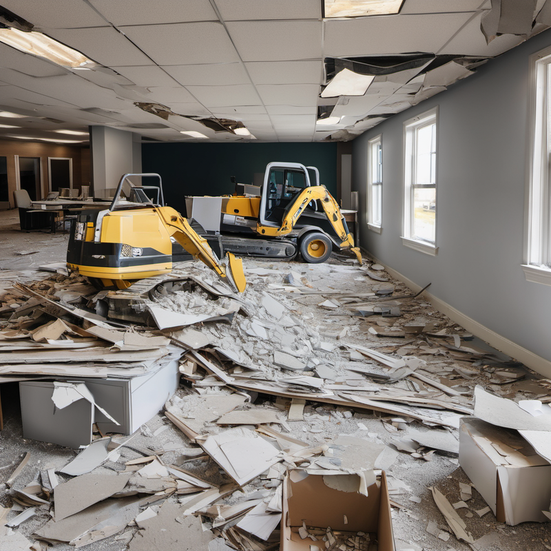 Office Wooden Partition Dismantling