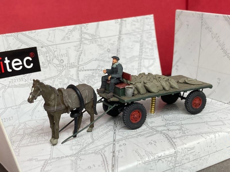 HO Barre de coupe avec cheval et personnage | echelle HO