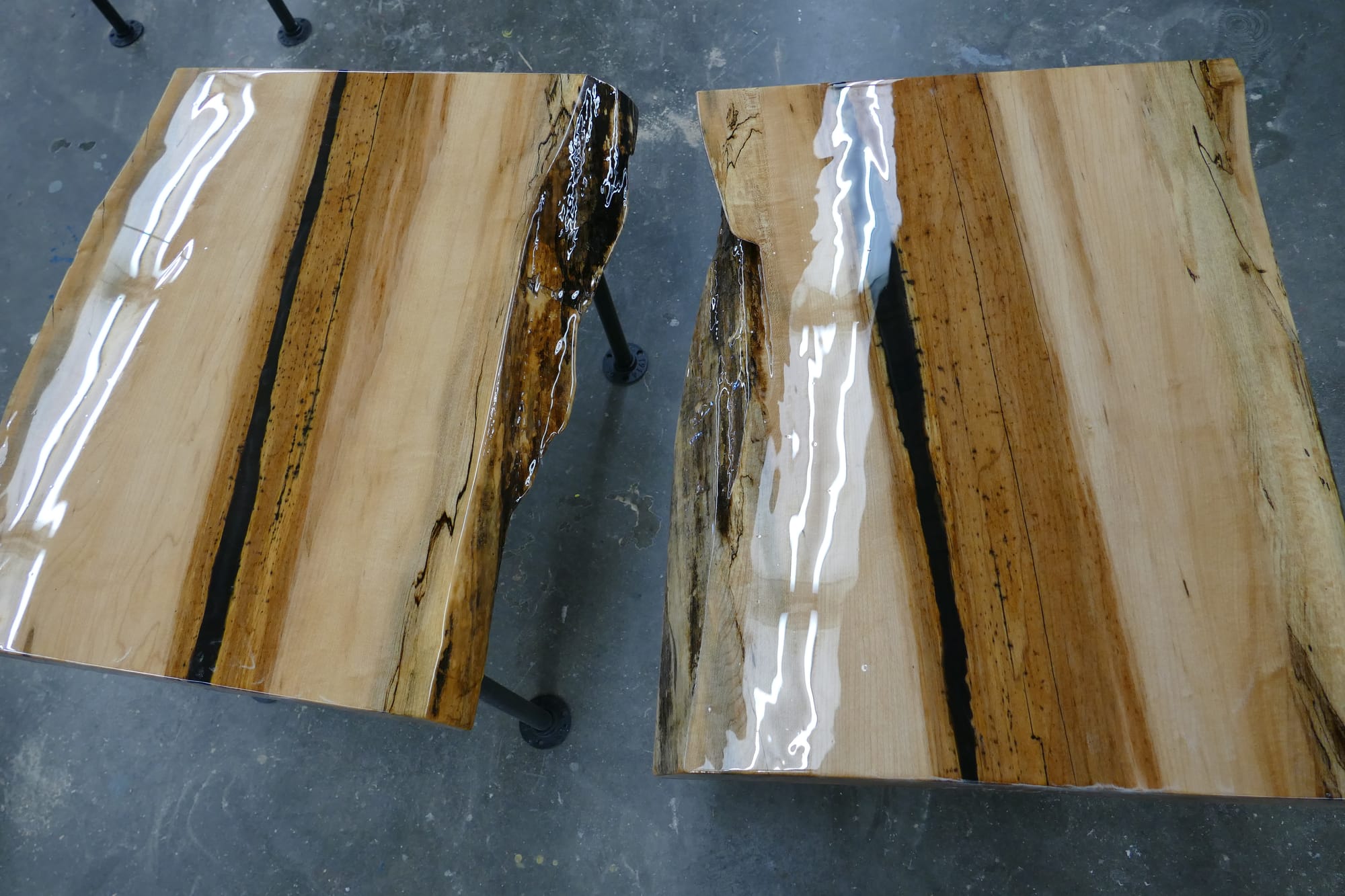 Live Edge Maple End Tables
