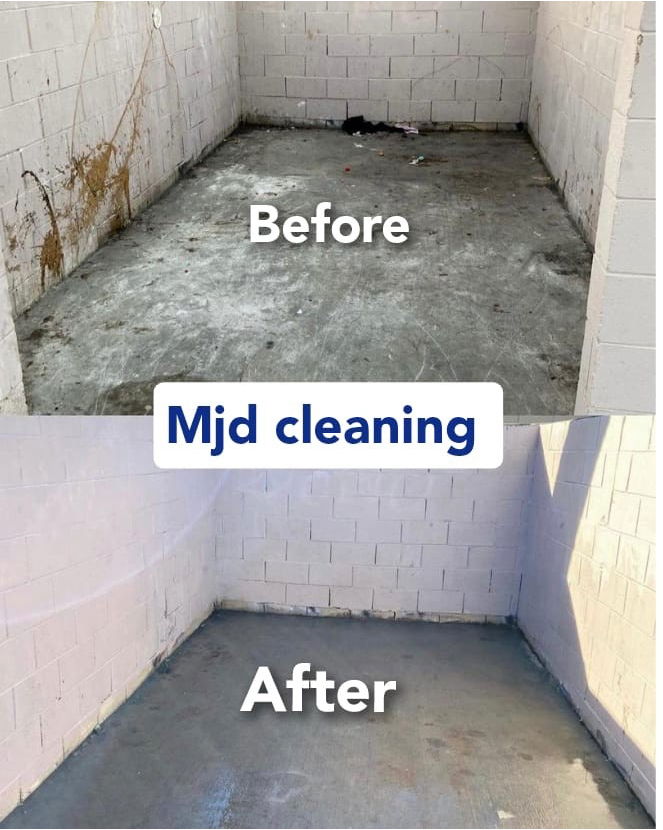Stone wall and concrete cleaning