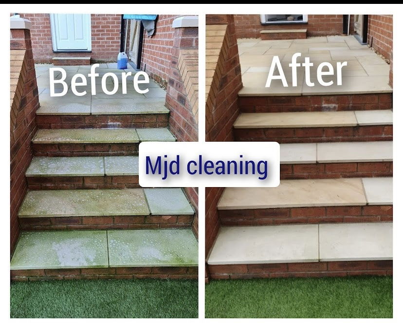 Garden slab cleaning