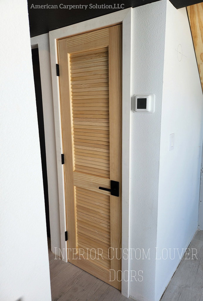 SOLID CORE NATURAL WOOD COLOR REGULAR LOUVER DOOR - AMERICAN CARPENTRY ...