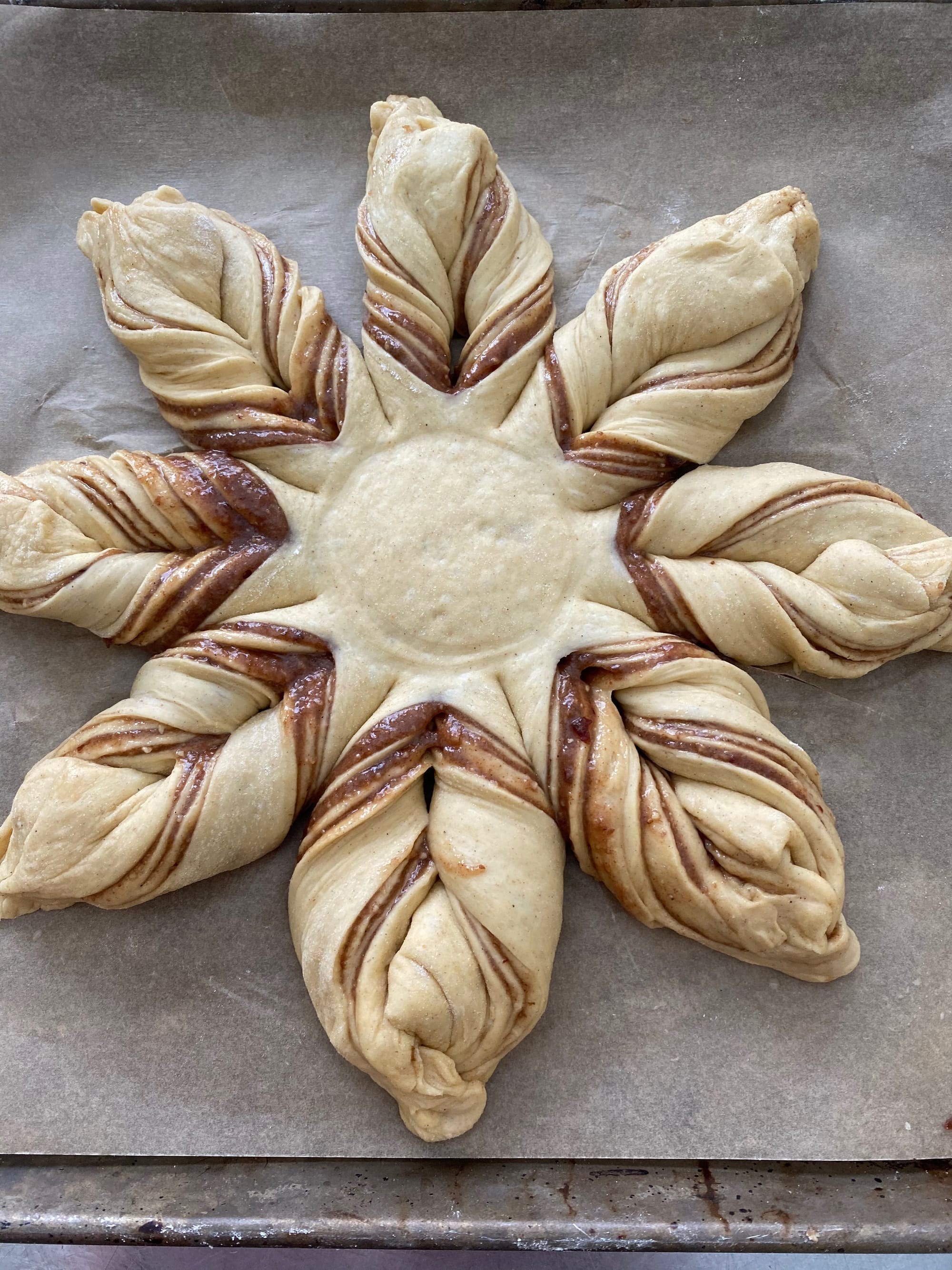 Snowflake Pull Apart Bread
