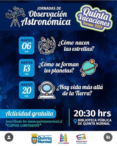 Ciclo de Charlas Astronomía en la I. Municipalidad de Quinta Normal
