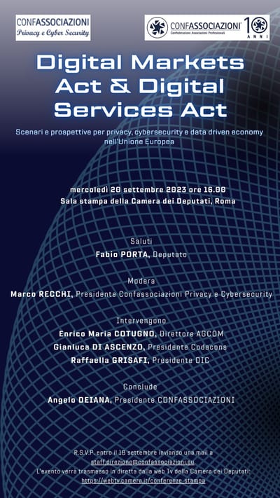 “DIGITAL MARKET ACT E DIGITAL SERVICES ACT, DUE INIZIATIVE LEGISLATIVE CHE POSSONO RIVOLUZIONARE, IN POSITIVO, LO SPAZIO DIGITALE."