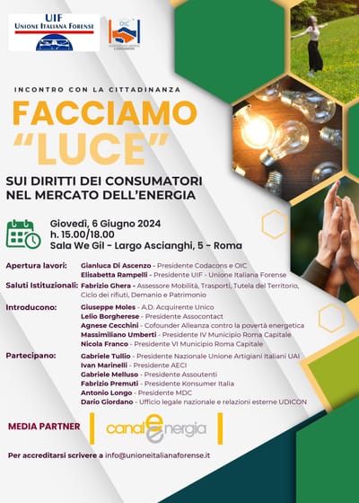 "Facciamo “luce” sui diritti dei consumatori nel mercato dell’energia"
