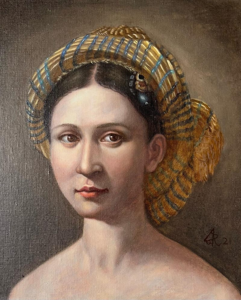After Raphael, Study of La Fornarina - Ruth Yang Painting, image size:800x999