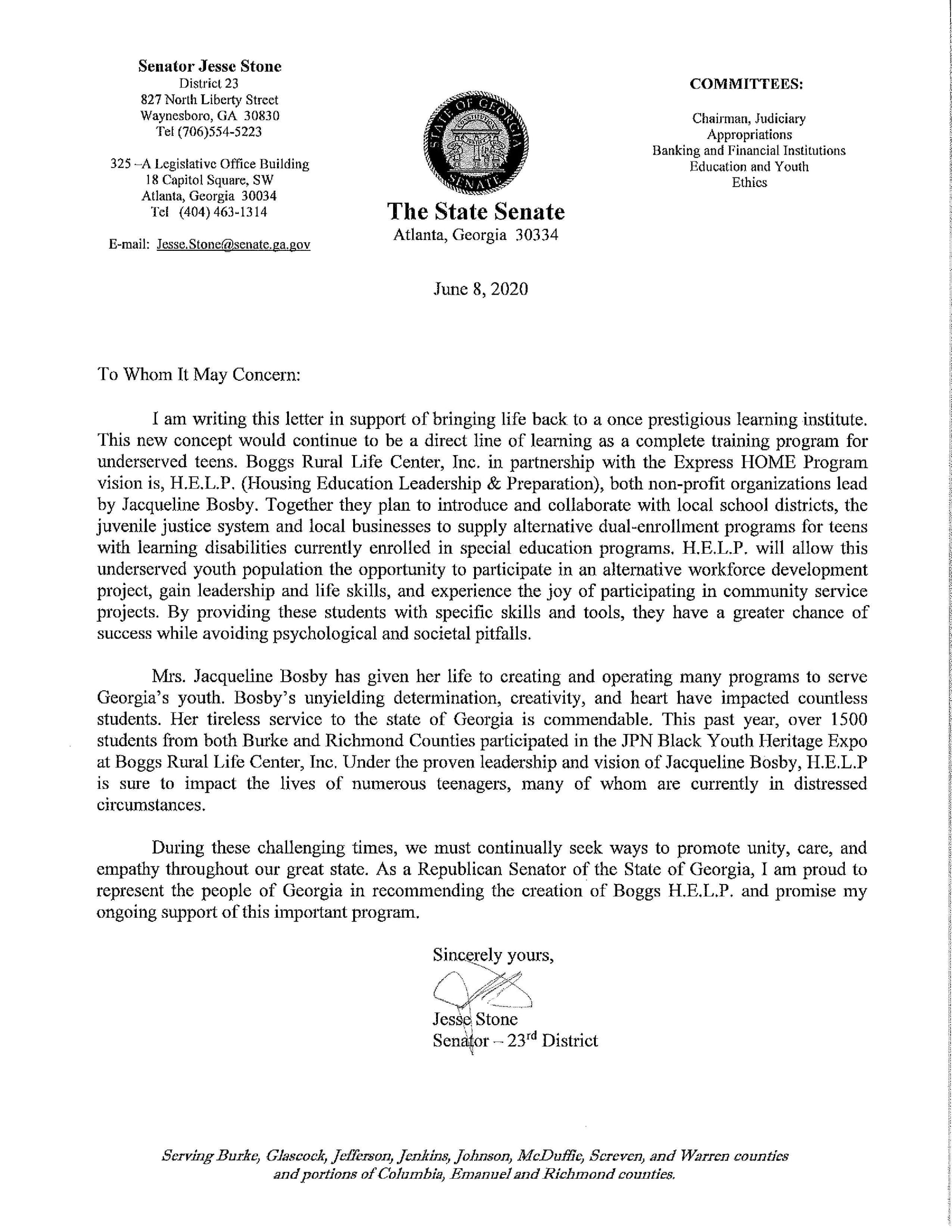 Georgia Support Letters