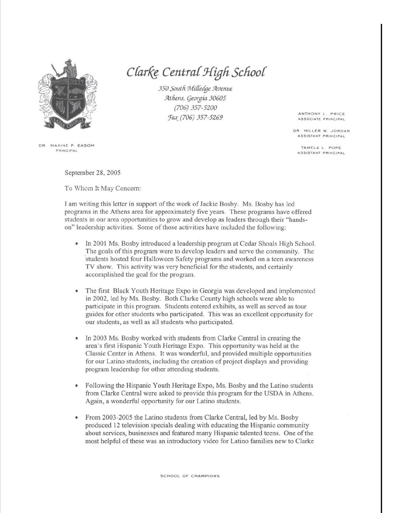 Georgia Support Letters