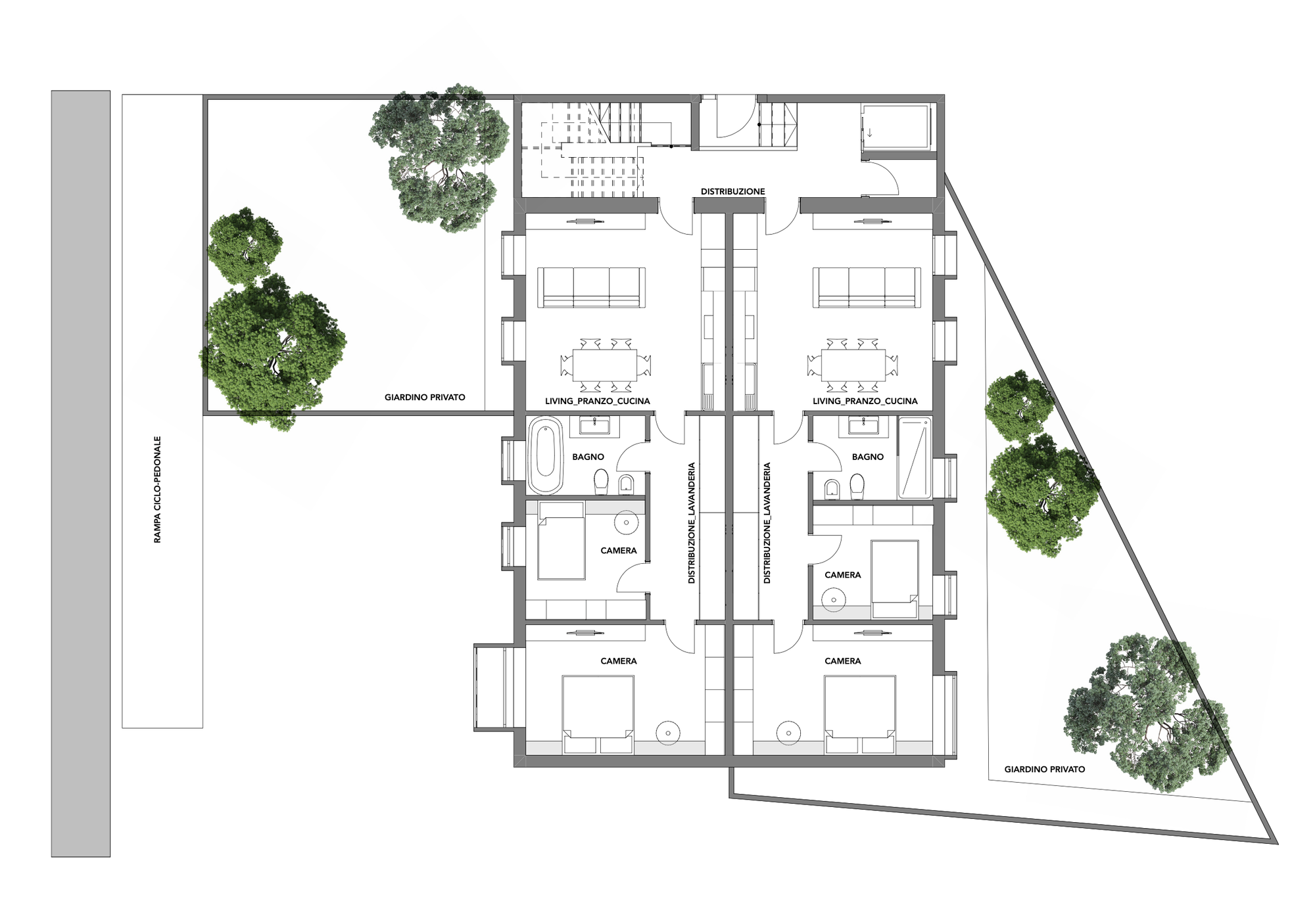 Appartamenti con giardino privato
