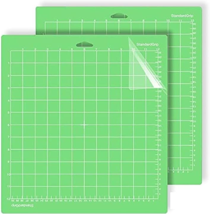 2 Pack Standard Grip Cutting Mat, size 12"X12", Green-for Cricut maker /Explore 3/ Air/Air2/ One - Adhesive Sticky Green Cut Mats for Cricut Accessories