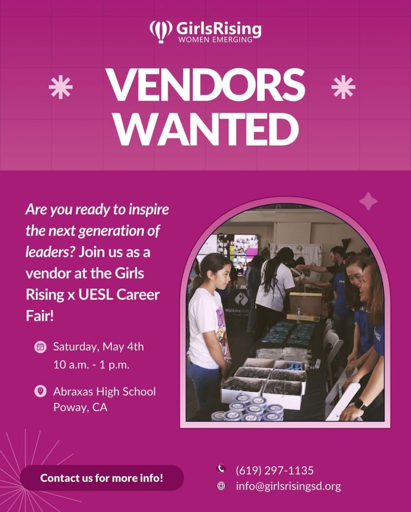 GirlsRising- Vendors Needed